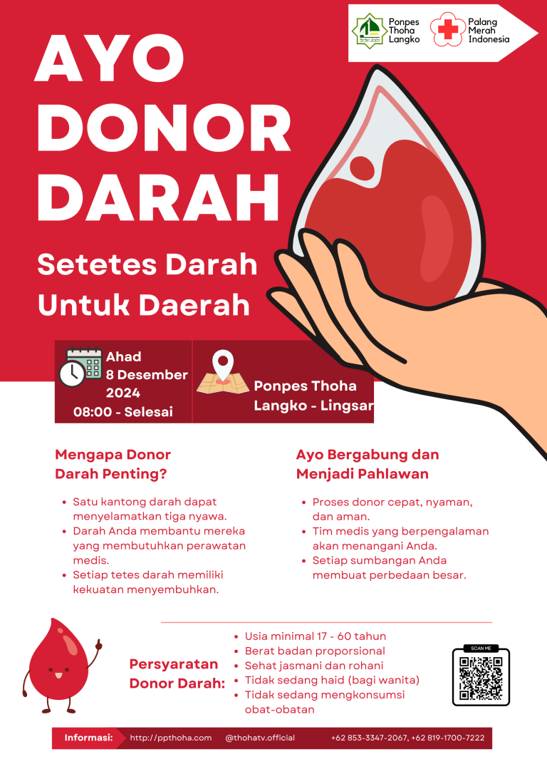 Donor darah, ponpes thoha, ponpes thoha langko, ponpes terdekat, pondok pesantren terdekat