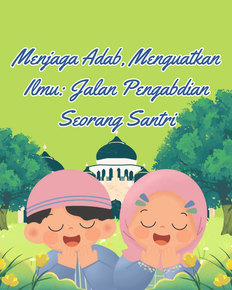 Biru dan Merah Muda Kartun Hari Isra Mi'raj Ucapan Instagram Post (1)