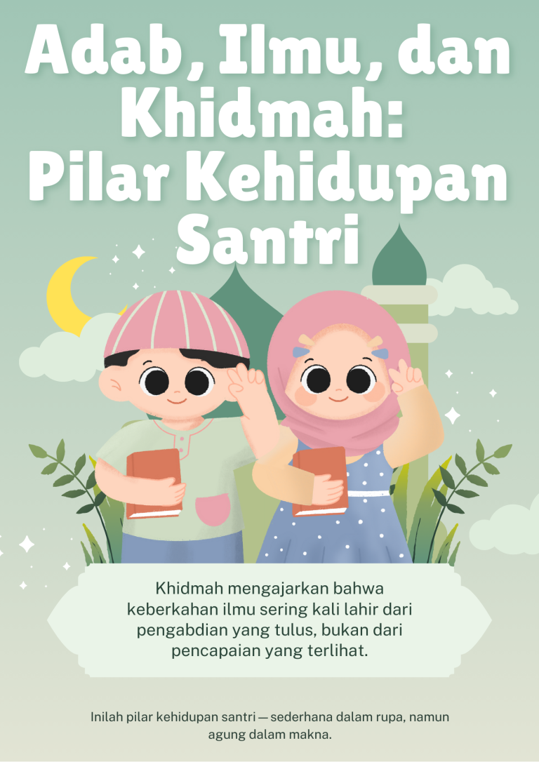 Poster Selamat Hari Santri Kreatif Ilustratif Hijau Pastel Putih (1)